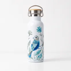 Kék madár mezei katánggal- Rozsdamenetes acél termosz, 500 ml